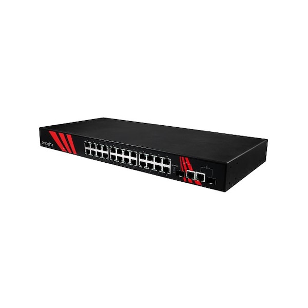 26-Port Industrial 1U 19 Rackmount Gigabit Unmanaged Ethernet Switch